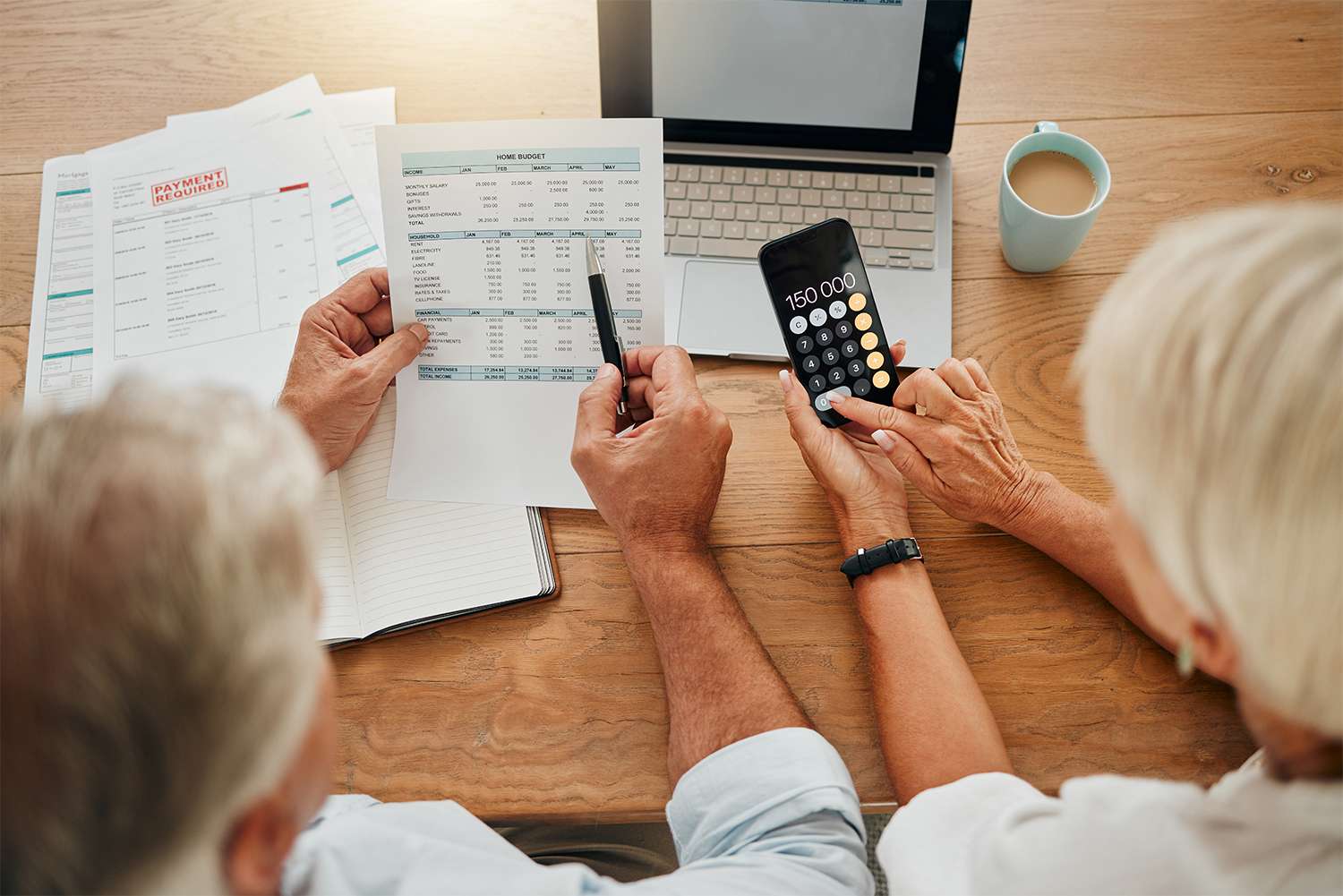 Couple working on their finances