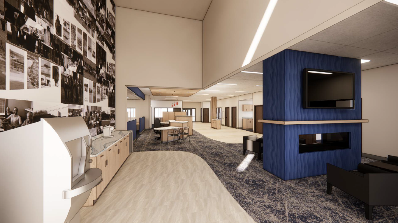 Updated back lobby entrance area rendering