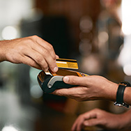 swiping debit card